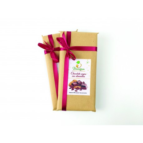 Chocolate negro artesano con almendras 200G